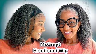 Honest Review @msgreytonly  #34 Salt and Pepper Human Hair Headband Wig | surprise results