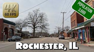 Driving Around Small Town Rochester, IL in 4k Video
