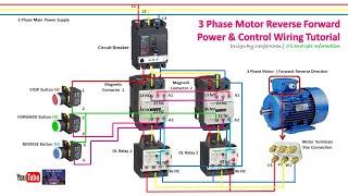 3 Phase Motor Reverse Forward Control Wiring Tutorial | Rig Electrician Training