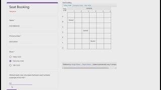 How to make theatre seat booking system with Google Sheets and Form -tutorial