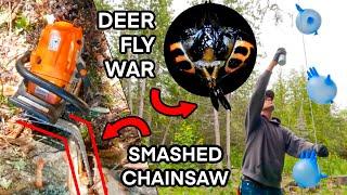 Testing YouTube Inventions for Demon Flies + Chainsaw Crushing Mishap #194