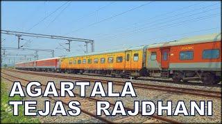 LandSlide Effect - AGARTALA TEJAS RAJDHANI with normal LHB RAJDHANI RAKE | EOG & Pantry of Tejas Raj