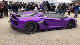 LOUD revving Aventador SVJ with titanium exhaust at TX2K23