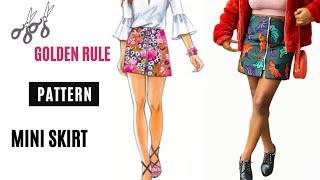 Mini skirt with front zipper || The Golden Rule Pattern || Lutterloh system pattern #59