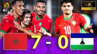 Morocco vs Lesotho 7-0 Maroc vs Lesotho Highlights Brahim Diaz Hat Trick