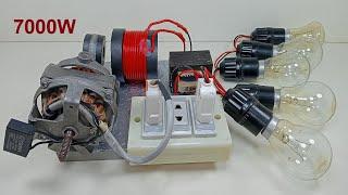 get 250v 7000w free energy generator from PVC copper wire and magnet powerful electricity