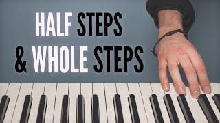 What is a half step and whole step on the piano? (Semitones and tones)