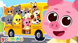 Wheels on the Bus w/ Animals | Nursery Rhymes & Kids Songs