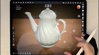 Tea Pot in Nomad Sculpt (with radial symmetry)