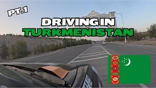 Driving through Ashgabat, Turkmenistan