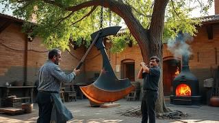 Persian Iron work: The beautiful process of making perhaps the last handmade axes 🫡