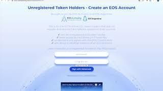 Unregistered Token Holders on EOS - Create an account - EOS Authority