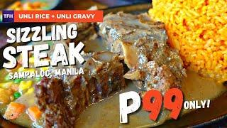 Tata Achot's Sizzling STEAK 99 Pesos LAHAT! | UNLI RICE & GRAVY HANGGANG MAGSAWA | Tours From Home