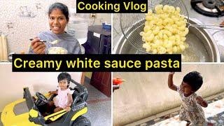 Creamy white sauce pasta  | Sangeetha Vinoth | #tamilvlog