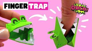 How to make origami FINGER TRAP [origami crocodile]