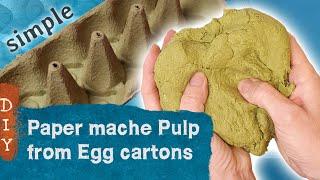 Paper mache/pulp from egg cartons - Easy recipe -1:1:1 - DIY