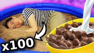 GIANT CEREAL BATH CHALLENGE! | SKABECHE