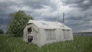 Unforgettable ASMR Camping Experience: Rain, Cosy Tent, and Strong Wind