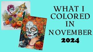 NOVEMBER '24 completed coloring pages / What I colored #adultcoloring #coloringwithalena