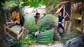 FULL VIDEO 4K 60 days Asian girl alone camping in the wilderness, building a bamboo house