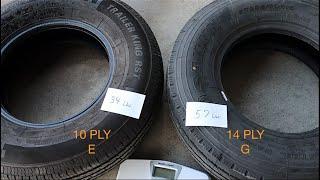 Sailun S637 235/80R16 vs Trailer King RST a layman's look at RV tires...