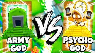 Army Base SUN TEMPLE vs Psycho Monkey SUN TEMPLE in BTD 6