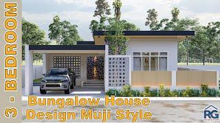 3-Bedroom Bungalow House Design - Muji Style #architecture #home #casa #bungalow