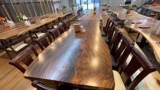 NTS 530 - 100% aged wood - dark wood dining table