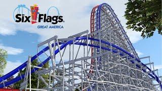 RMC American Eagle POV | No Limits 2 Concept (Six Flags Great America)