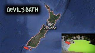 Devil Baths Here, an amazing pond in New Zealand with strange water#trending