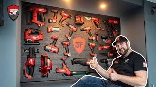 Milwaukee Power Tool Wall - INSANE Workshop Storage Idea!