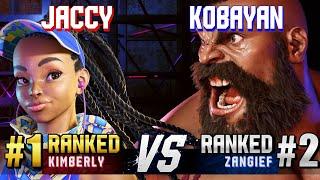 SF6 ▰ JACCY (#1 Ranked Kimberly) vs KOBAYAN (#2 Ranked Zangief) ▰ High Level Gameplay