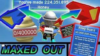 BUYING 60,000,000HONEY WORTH *RILEY GUARD* ( Getting maxed out ) !!! -Roblox bee swarm simulator