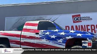 Indiana high school student gets custom American flag wrap for pickup truck