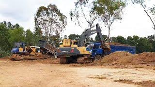 Incredible Land filling Construction Machines | Dump Truck Unloading Dirt & Bulldozer Pushing Dirt