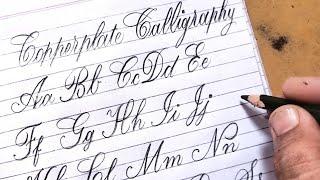 Master the Art of Copperplate Calligraphy: Learn to Write A-Z Alphabets with Just a Pencil!