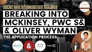 CRACKING McKinsey, PwC Strategy&, Oliver Wyman Consulting Application Processes | RNE Highlights #2