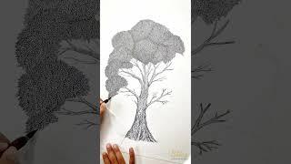 One leaf at a time  #shorts #art #artshorts #dippendrawing #howtodrawatree #drawingstyles #sketch