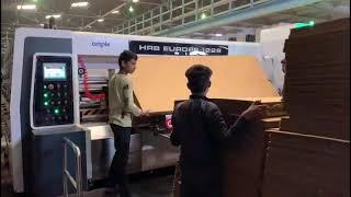 HRB-1200X2800 mm High Speed Automatic 4 Color Printer Slotter Die Cutter Machine with Auto Stacker.