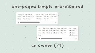 simple one-paged pro-inspired carrd  cr owner (??)
