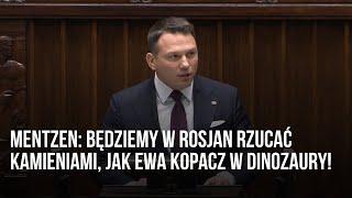 Mentzen: będziemy w Rosjan rzucać kamieniami, jak Ewa Kopacz w dinozaury!