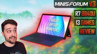 Gaming on a Tablet with Ryzen 7 8840U! (Minisforum V3)