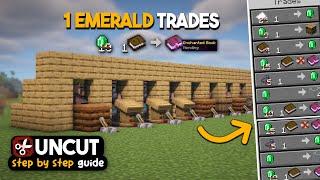 [UNCUT TUTORIAL] EASIEST Villager Trading Hall | ALL TRADES 1 EMERALD! | Minecraft Java & Bedrock
