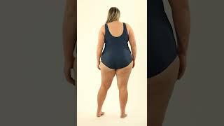 Sporti Plus Size Shibori Conservative Printed Ombre Girl Leg One Piece Swimsuit | SwimOutlet.com