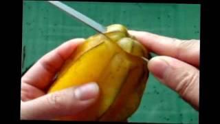 How to cut a fresh star fruit into star pieces