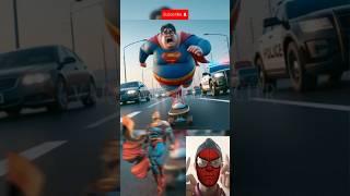 Superheroes fatty skateboarding while being chased by police cars  #shorts #marvel #dc #avengers