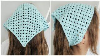 The simplest crochet bandana. Crochet master class for beginners.