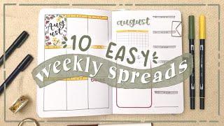 10 WEEKLY SPREADS FOR YOUR BULLET JOURNAL | Weekly Bullet Journal Bullet Journal Weekly Setup Ideas