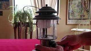 How long can you store a Coleman lantern with white gas in it?