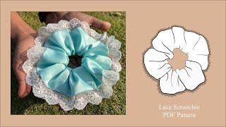 DIY How to make Lace Scrunchie - PDF Pattern Available on ETSY | Scrunchie Sewing Tutorial